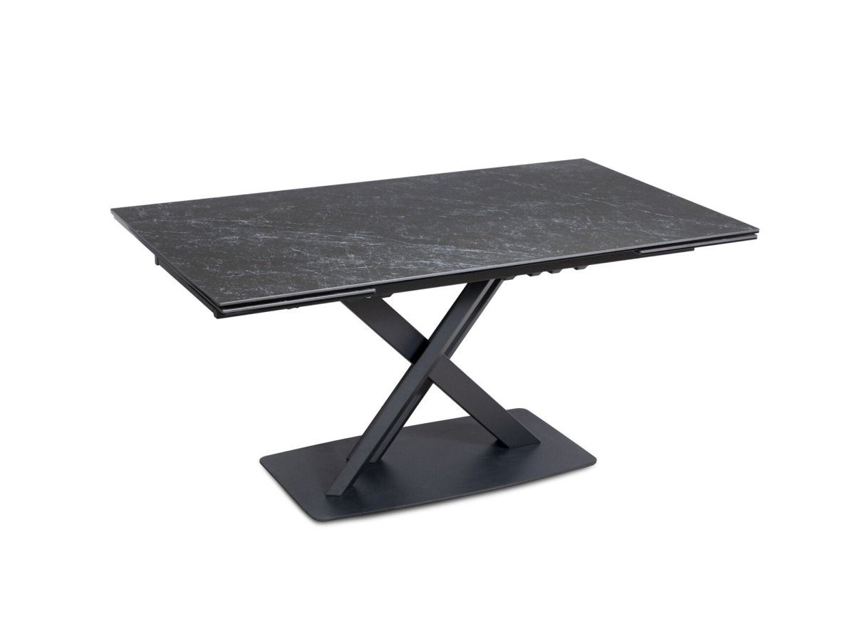 Table à manger extensible en céramique noire 6 - 10 personnes ELEGANCE - DécoInParis
