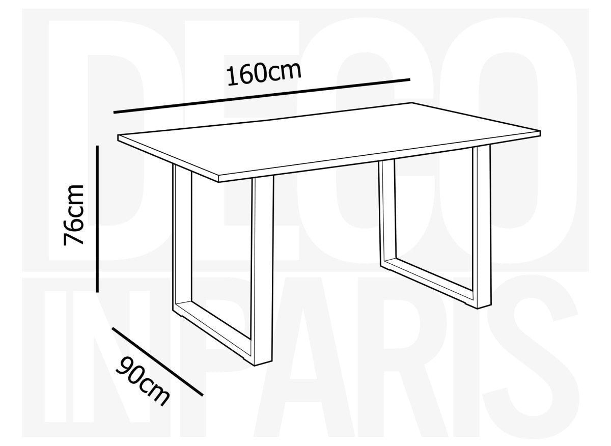 Table à manger rectangulaire couleur chêne LINE - DécoInParis
