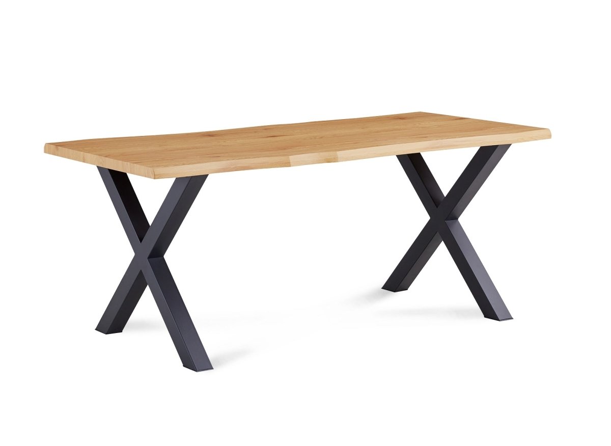 Table à manger rectangulaire en bois et métal noir ELIANA - DécoInParis