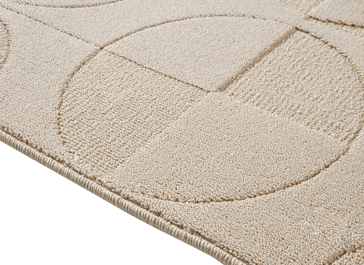 Tapis beige à motifs ronds 200 x 290 cm PURO - DécoInParis