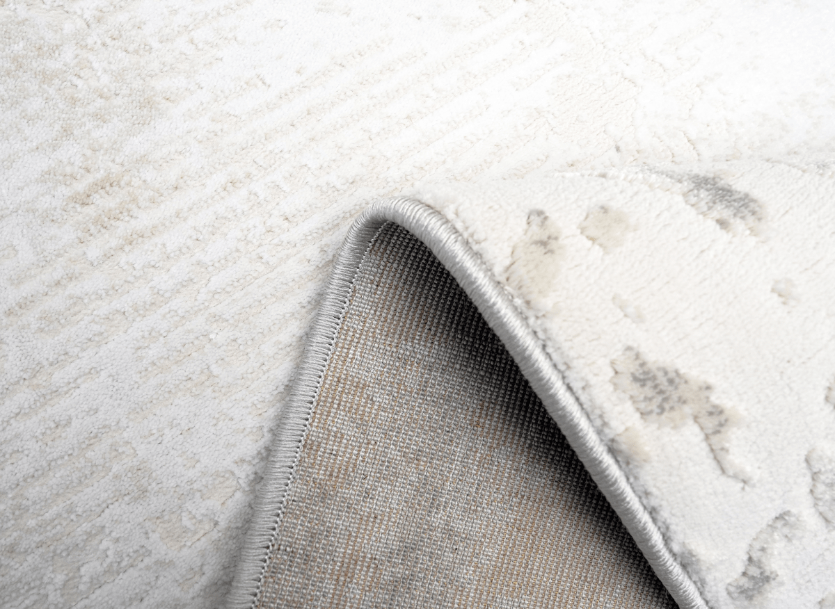 Tapis beige en tissu texturé 160 x 230 cm VANILLE - DécoInParis