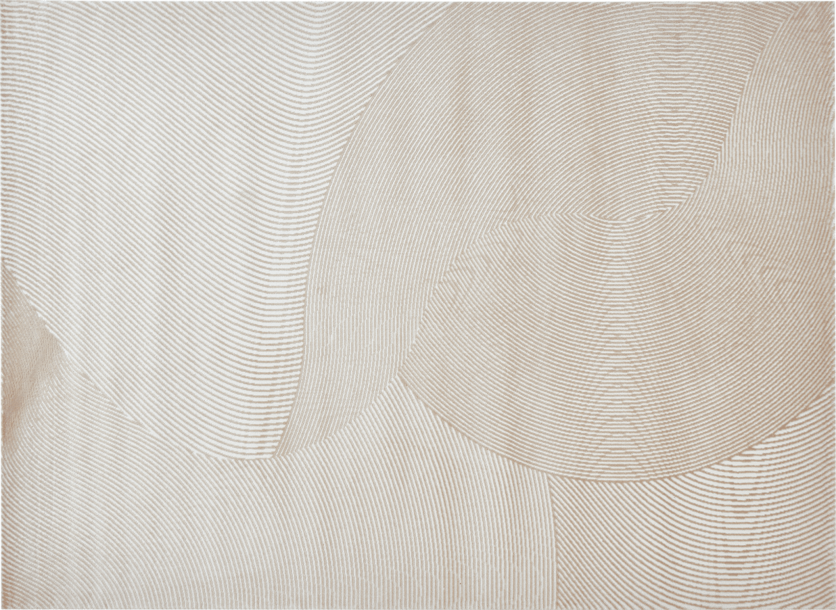 Tapis beige et blanc motif organique 160 x 230 cm SAND - DécoInParis