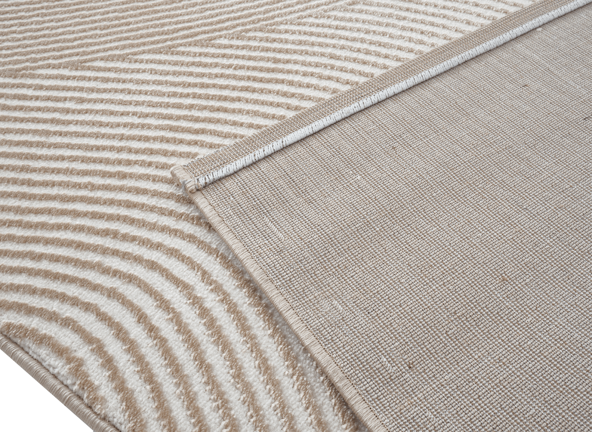 Tapis beige et blanc motif organique 160 x 230 cm SAND - DécoInParis