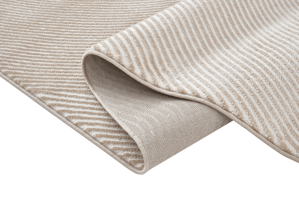 Tapis beige et blanc motif organique 160 x 230 cm SAND - DécoInParis