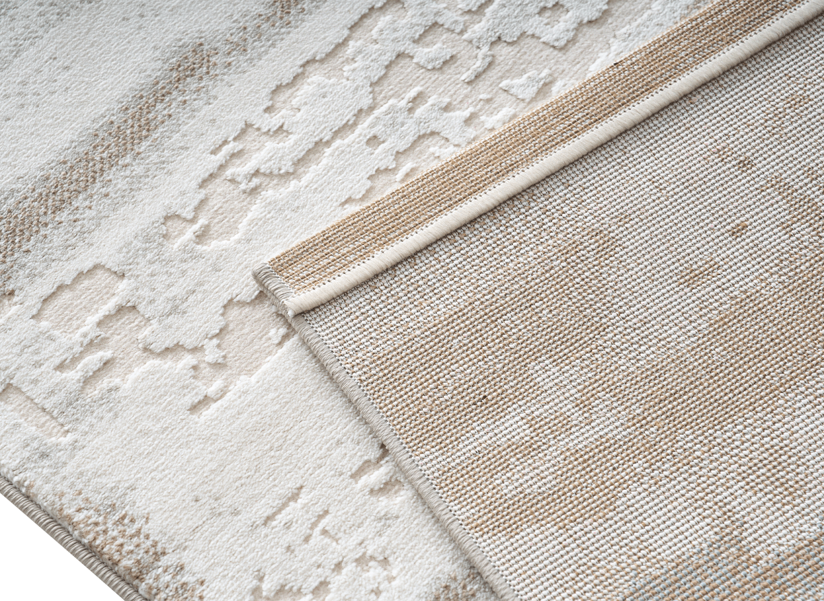 Tapis beige et bleu à motifs graphiques 160 x 230 cm MOSCOU - DécoInParis