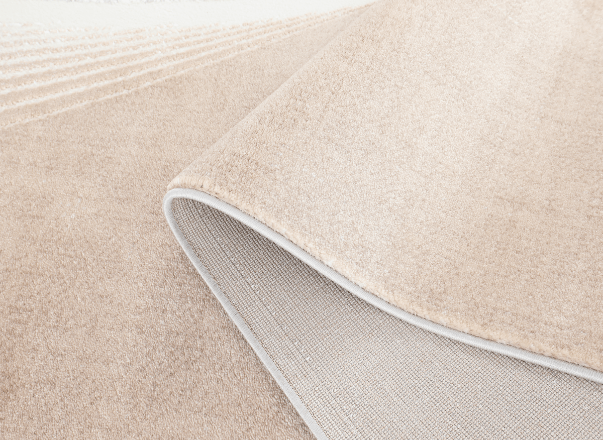 Tapis beige et gris à motifs blancs 160 x 230 cm PORTO - DécoInParis