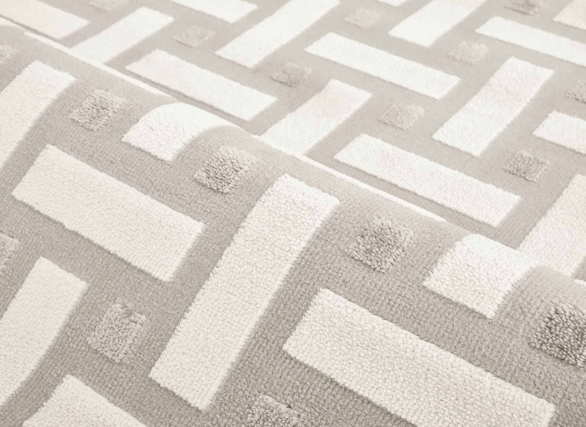 Tapis beige et gris à motifs rectangulaires 160 x 230 cm LYS - DécoInParis