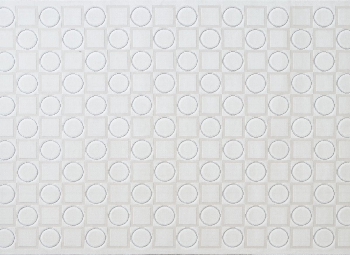 Tapis blanc écru à formes géométriques 192 x 290 cm KAELIES - DécoInParis