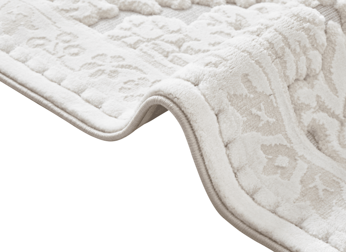 Tapis blanc écru effet moulure parisienne 154 x 230 cm CESAR - DécoInParis