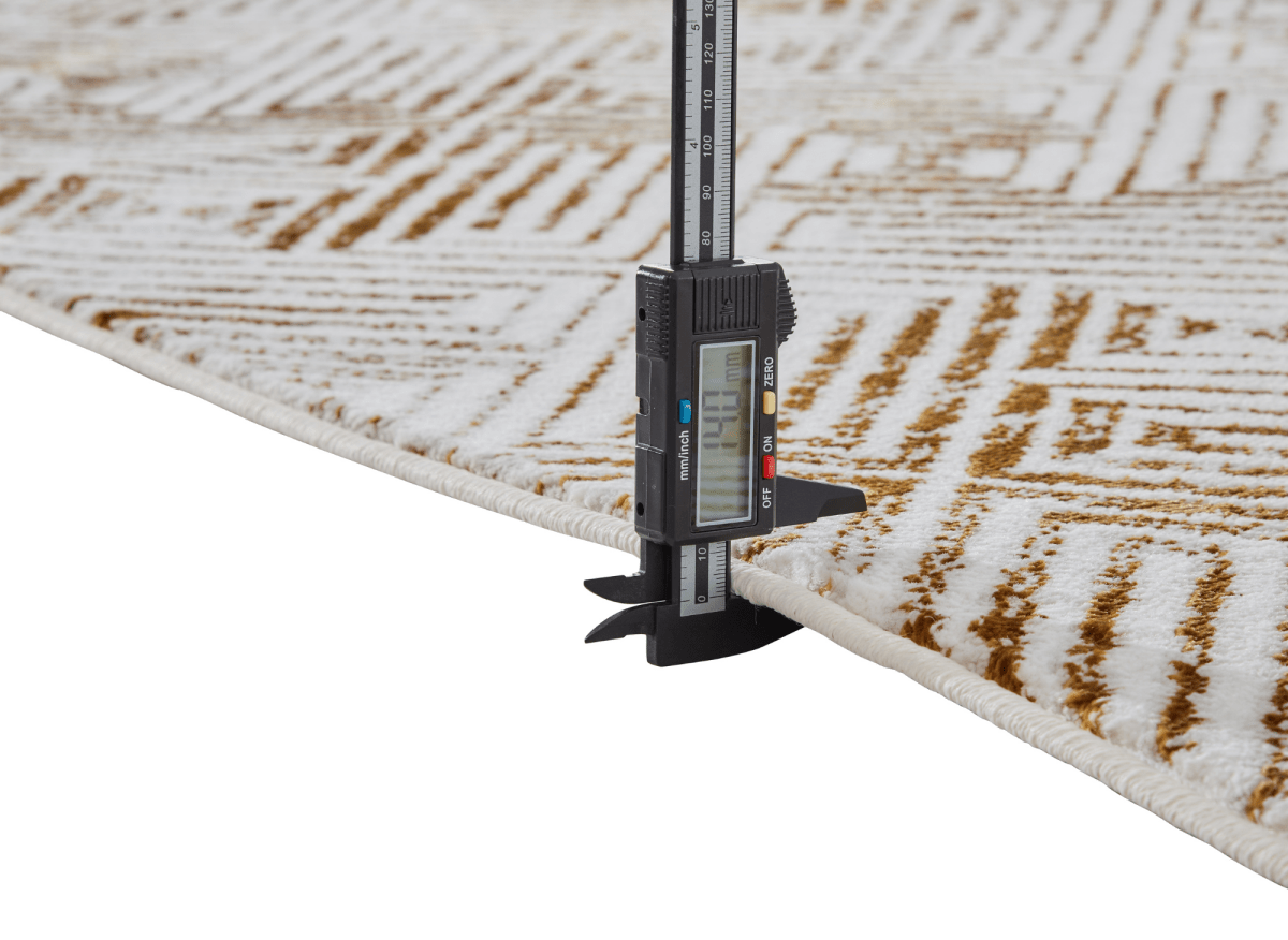 Tapis géométrique beige et marron 200 x 290 cm CARAMEL - DécoInParis