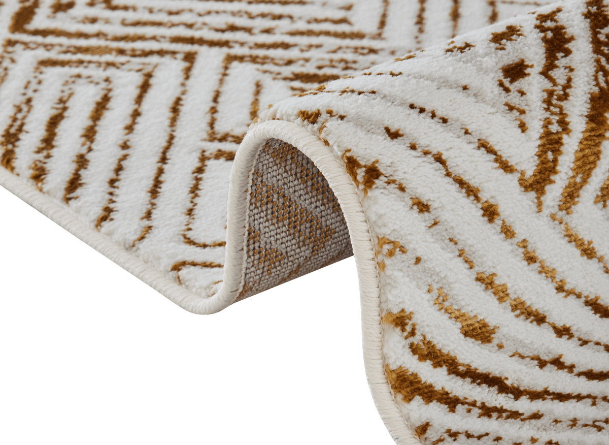 Tapis géométrique beige et marron 200 x 290 cm CARAMEL - DécoInParis