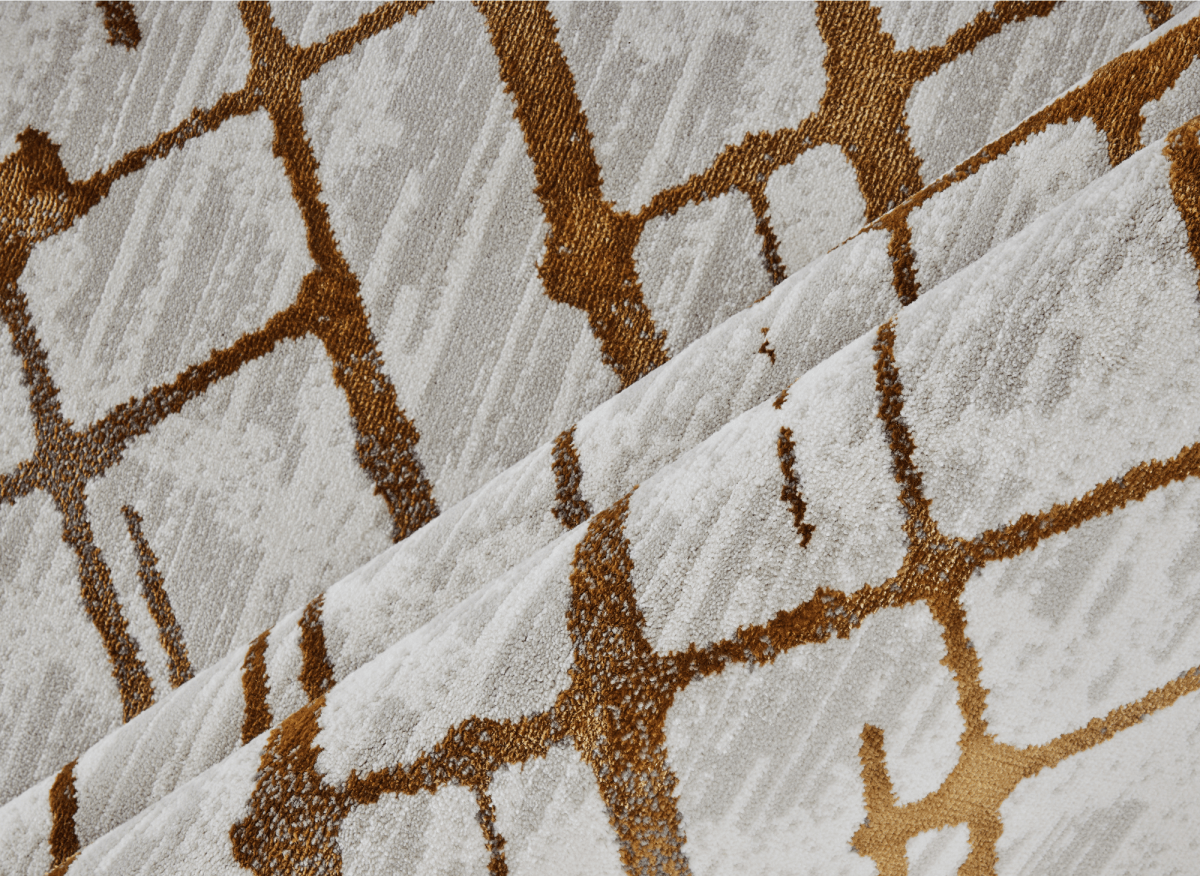 Tapis géométrique taupe et marron 200 x 290 cm LATTICE - DécoInParis