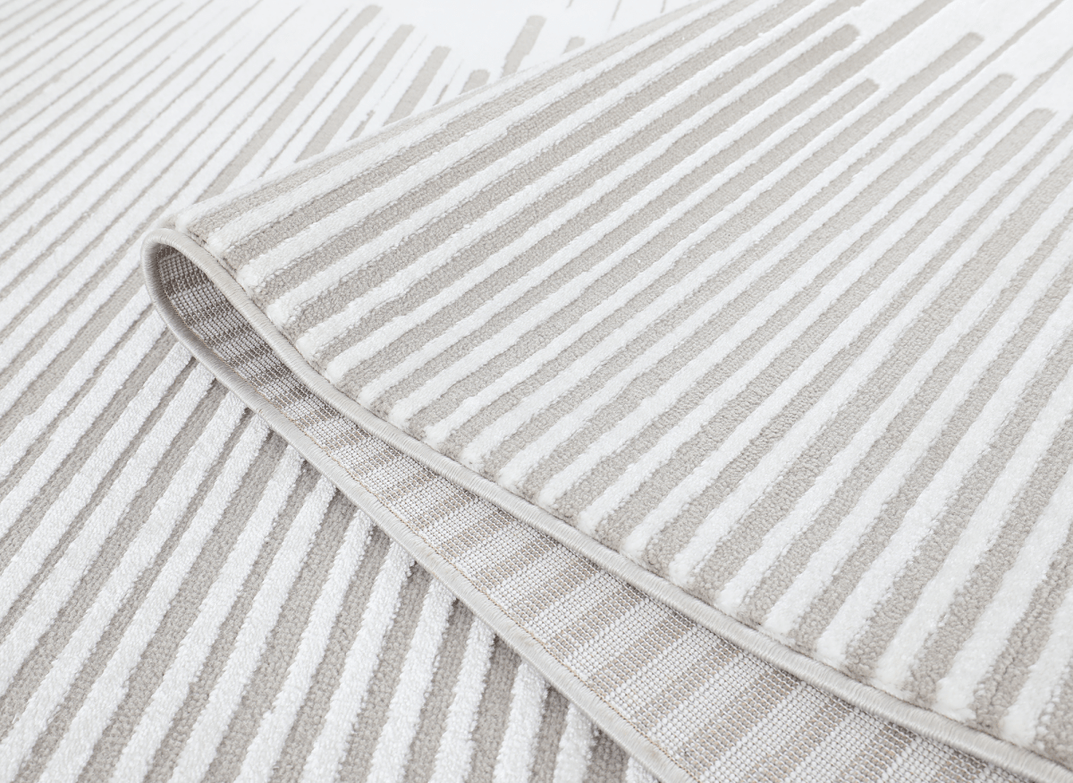 Tapis gris à lignes asymétriques 160 x 230 cm VENISE - DécoInParis