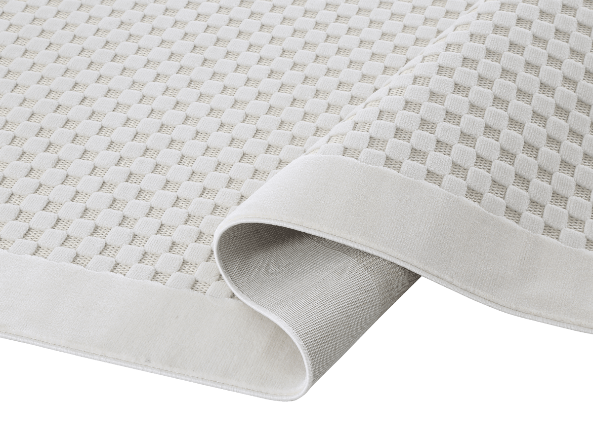 Tapis gris à motifs carreaux 200 x 290 cm MATILA - DécoInParis