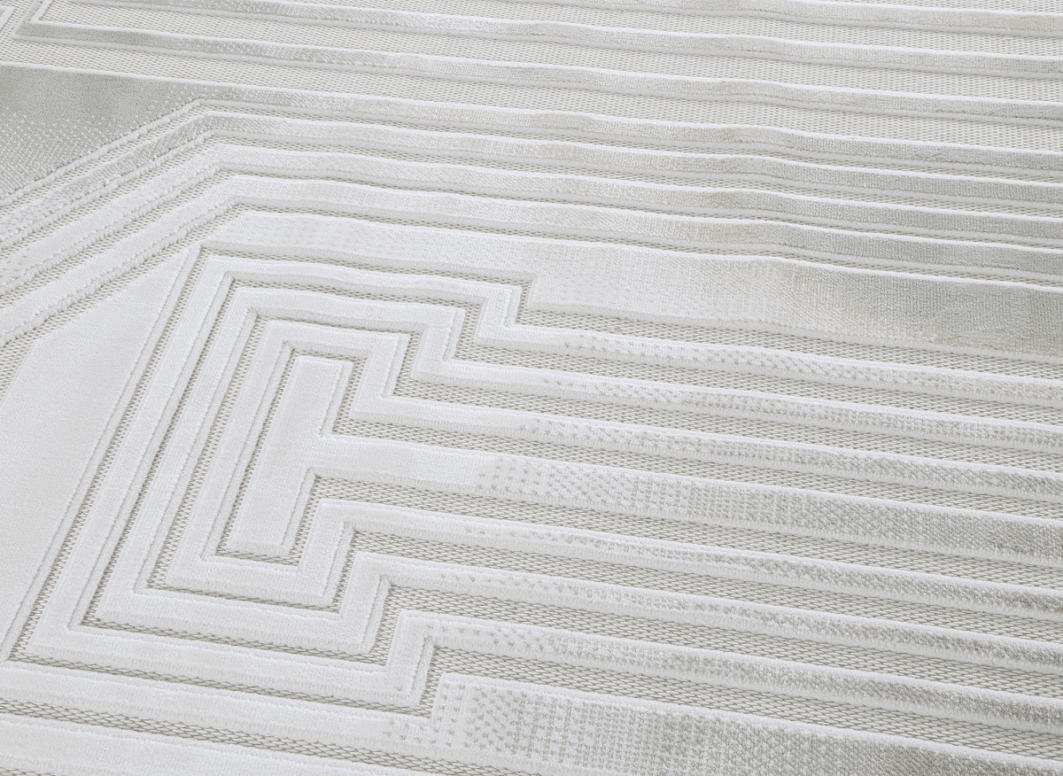 Tapis gris à motifs de lignes 160 x 230 cm PERTONA - DécoInParis
