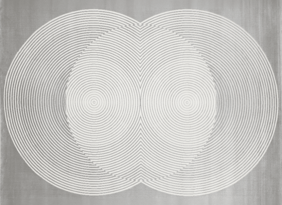 Tapis gris à motifs ronds 160 x 230 cm UTAH - DécoInParis