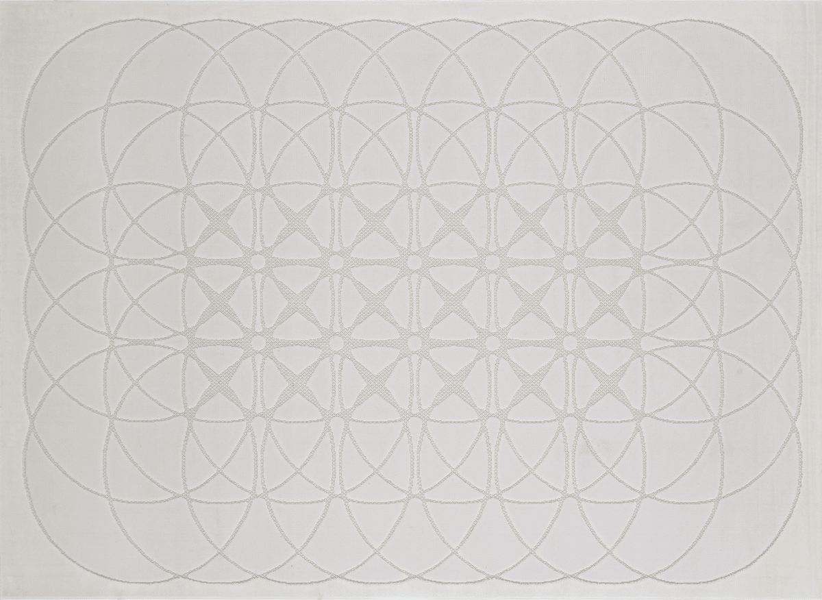 Tapis gris à motifs rosaces 160 x 230 cm SINGAPOUR - DécoInParis