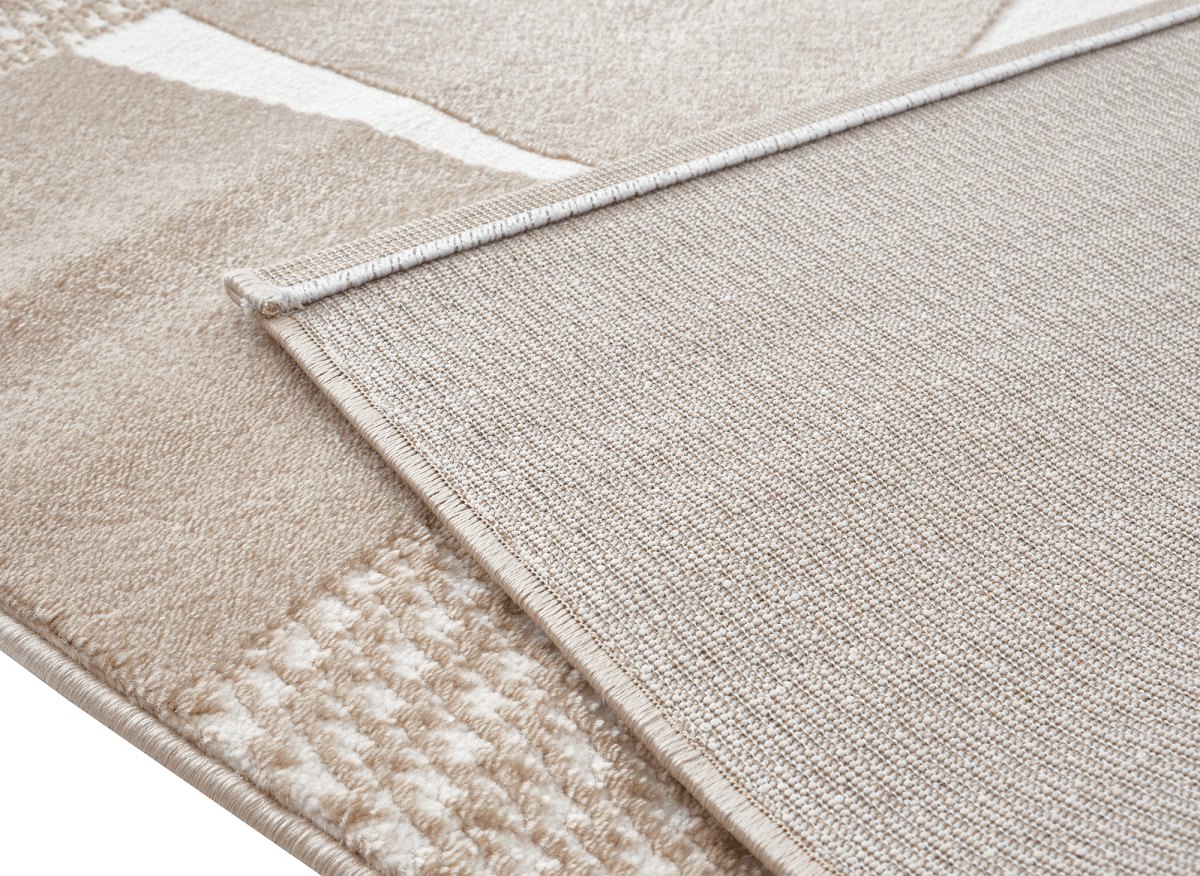 Tapis minimaliste beige et blanc 160 x 230 cm RIBBON - DécoInParis