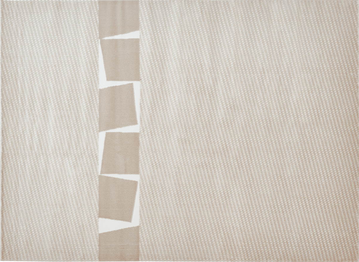 Tapis minimaliste beige et blanc 160 x 230 cm RIBBON - DécoInParis