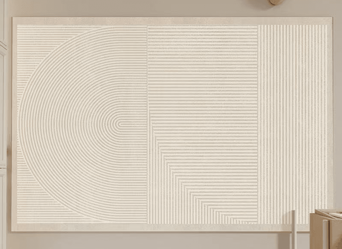 Tapis rectangulaire beige à motif minimaliste 160x230cm BEYA - DécoInParis