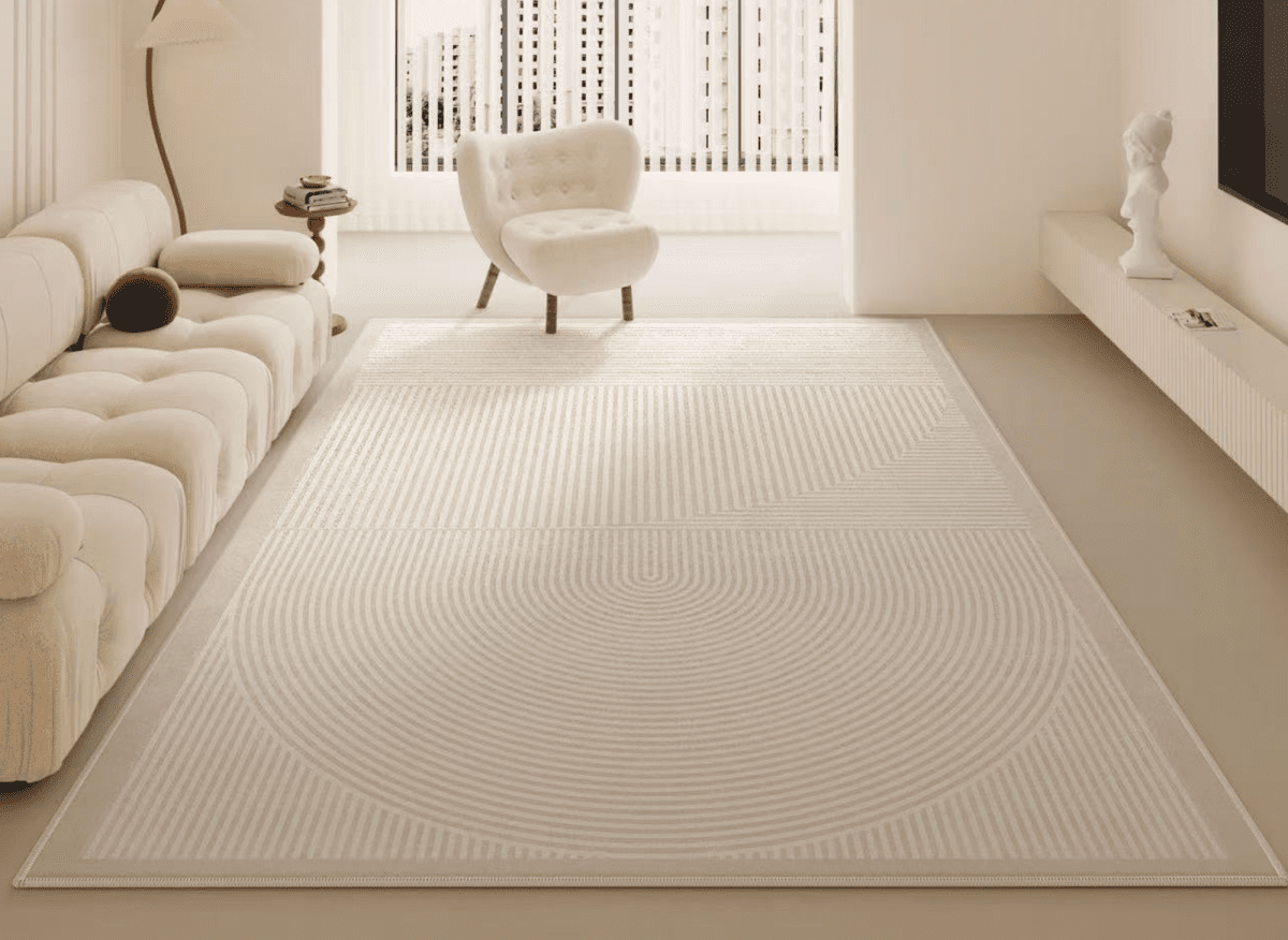 Tapis rectangulaire beige à motif minimaliste 160x230cm BEYA - DécoInParis