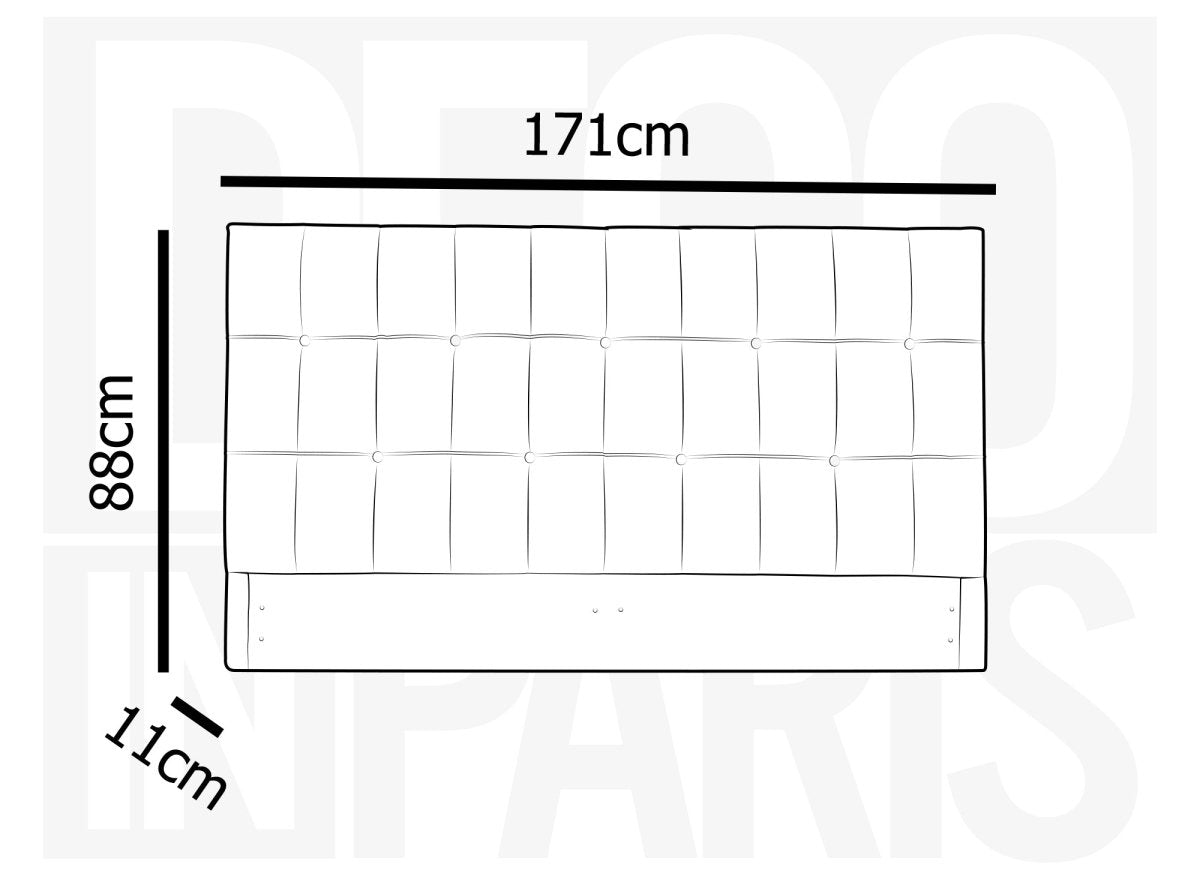 Tête de lit capitonnée en tissu gris 160 cm DOMICE - DécoInParis