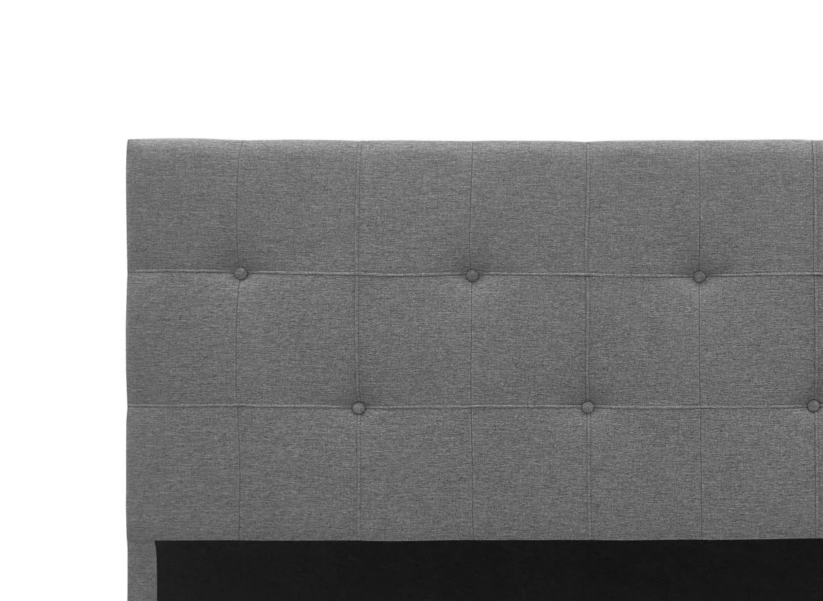 Tête de lit capitonnée en tissu gris 160 cm DOMICE - DécoInParis